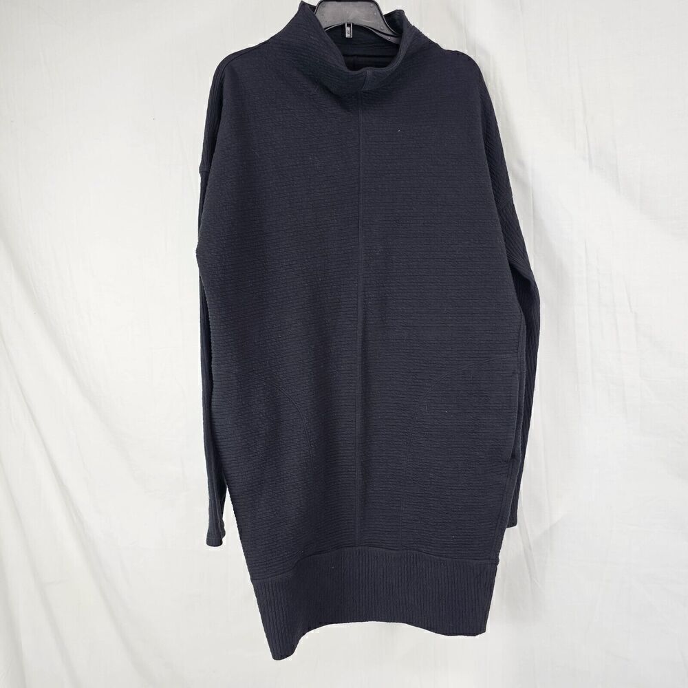 Lululemon Athletica Size 4 Black Call for Cozy Dress Orig. MSRP $168 Ribbed - Picture 3 of 9